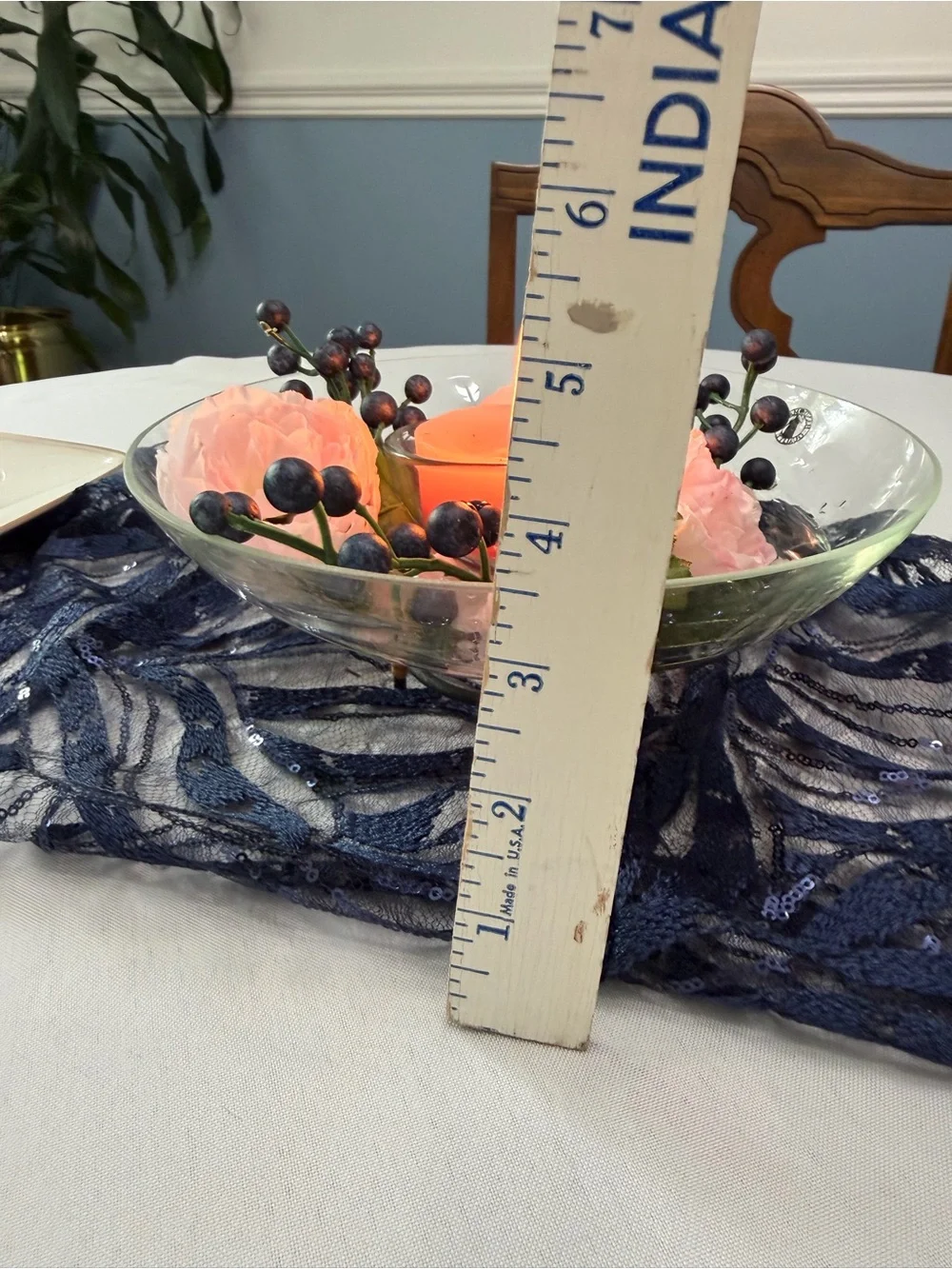 Elegant Crystal Centerpiece Bowl with Votive Candle and Stand